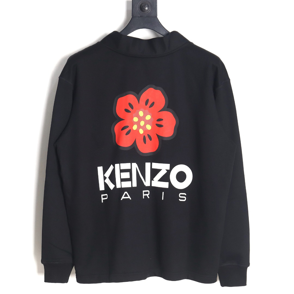 Kenzo Begonia flower print sweatshirt cardigan TSK1