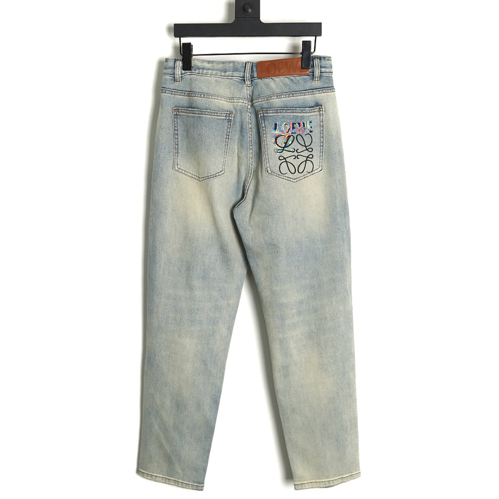 Loewe Glitch Embroidered Logo Jeans