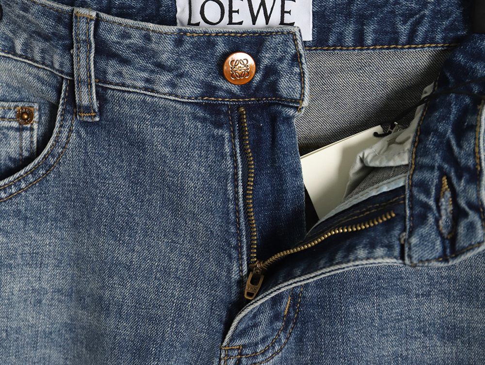 Loewe back flame embroidered LOGO jeans