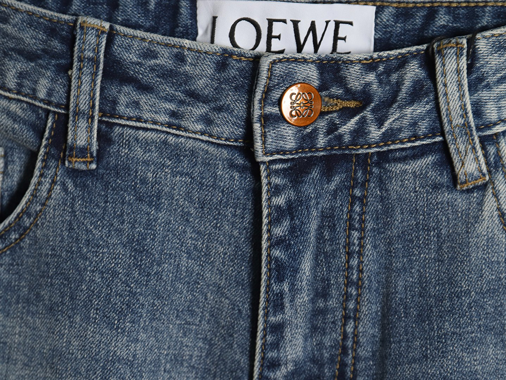 Loewe back flame embroidered LOGO jeans