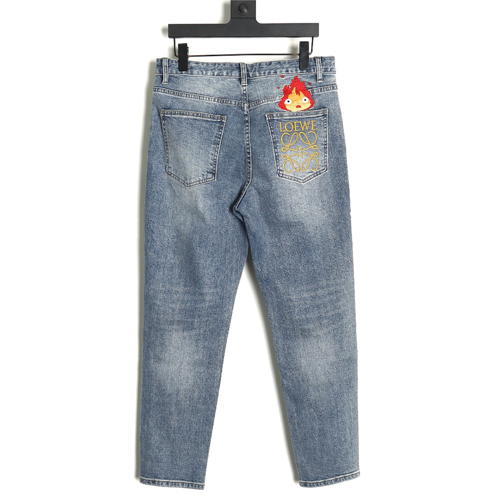 Loewe back flame embroidered LOGO jeans