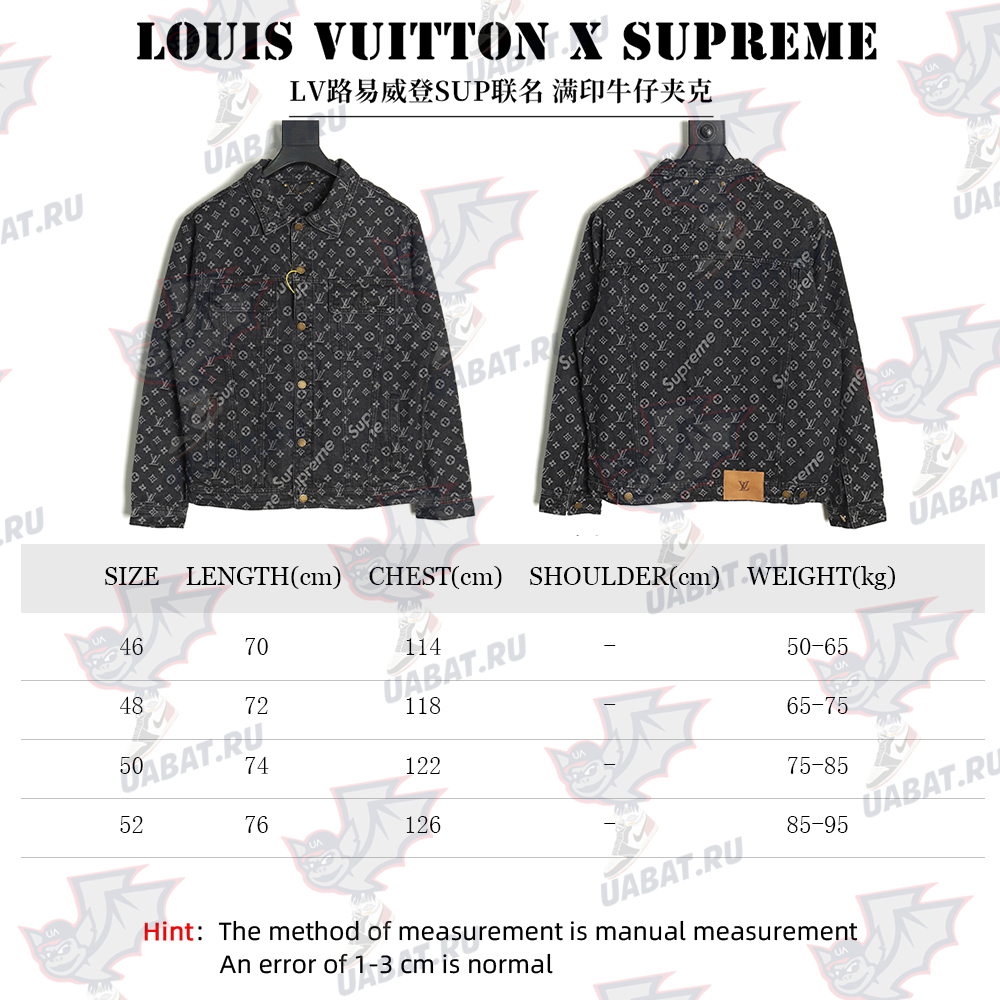 Louis vuitton & Supreme joint full print denim jacket TSK1