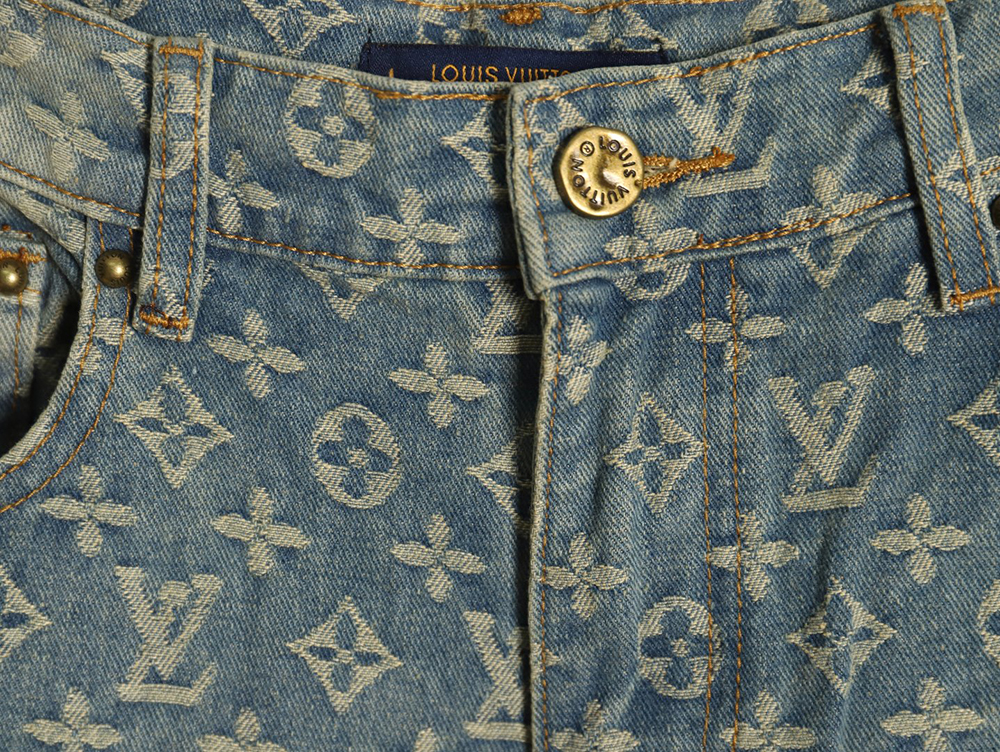 Louis vuitton graffiti gradient embroidered jeans