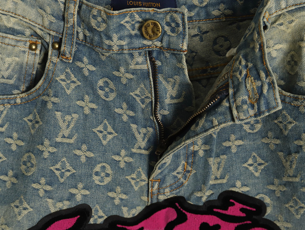 Louis vuitton graffiti gradient embroidered jeans