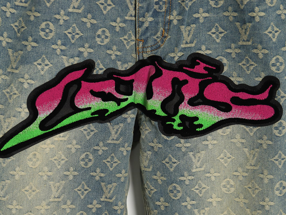 Louis vuitton graffiti gradient embroidered jeans