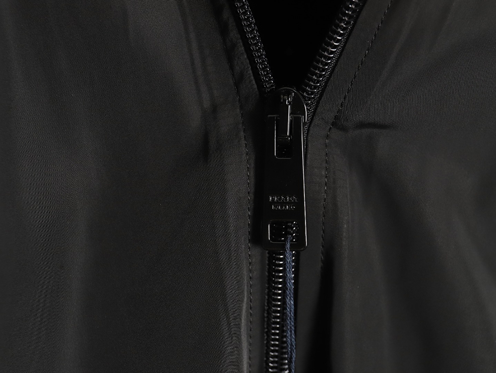 Prada triangle logo stand collar zip-up jacket