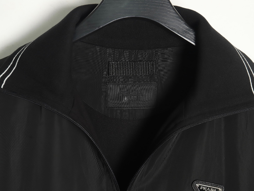 Prada triangle logo stand collar zip-up jacket