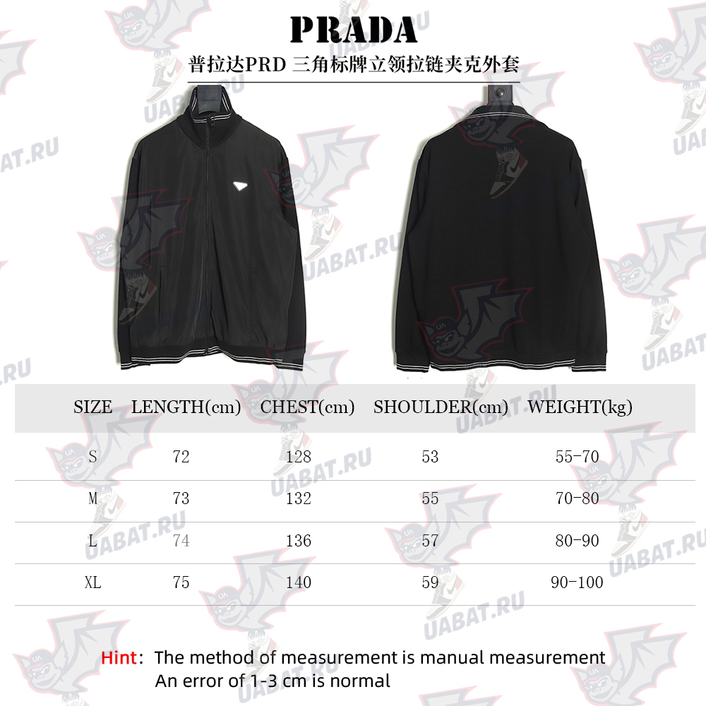 Prada triangle logo stand collar zip-up jacket