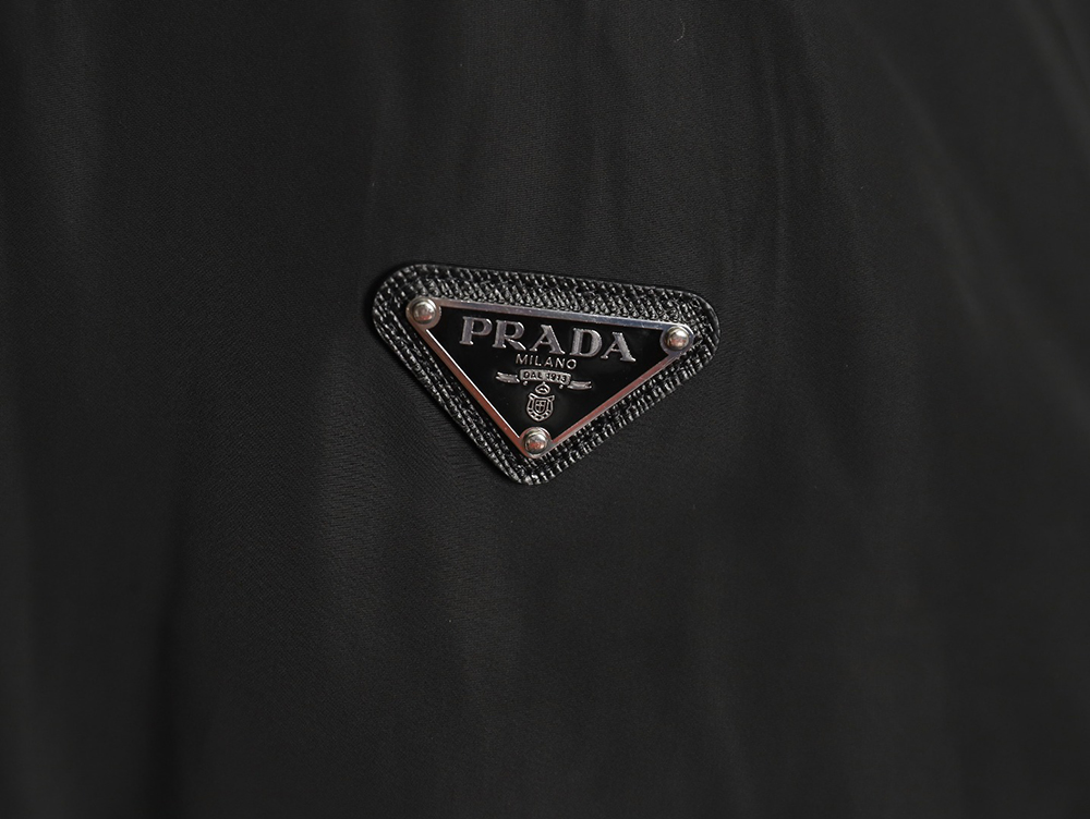 Prada triangle logo stand collar zip-up jacket