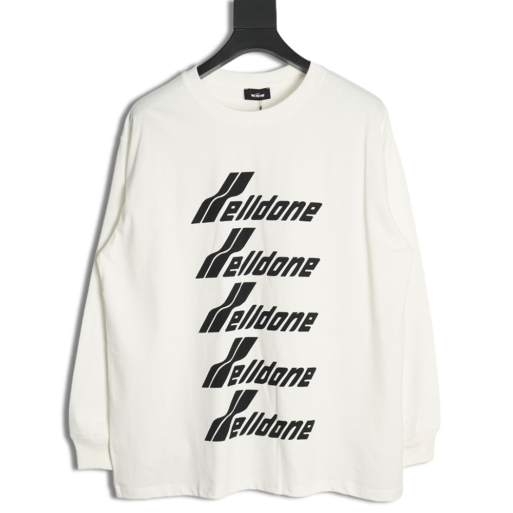 We11done five-line bullet screen font print long sleeve