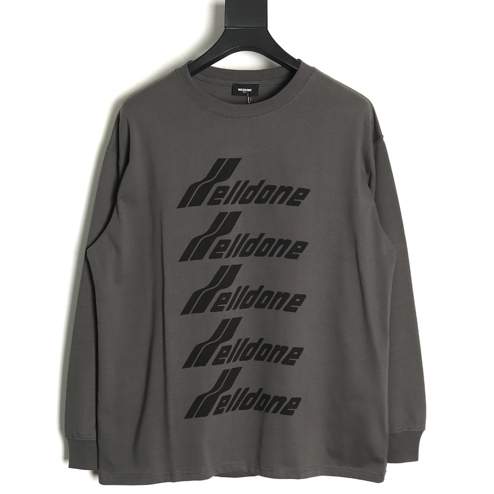 We11done five-line bullet screen font print long sleeve TSK1