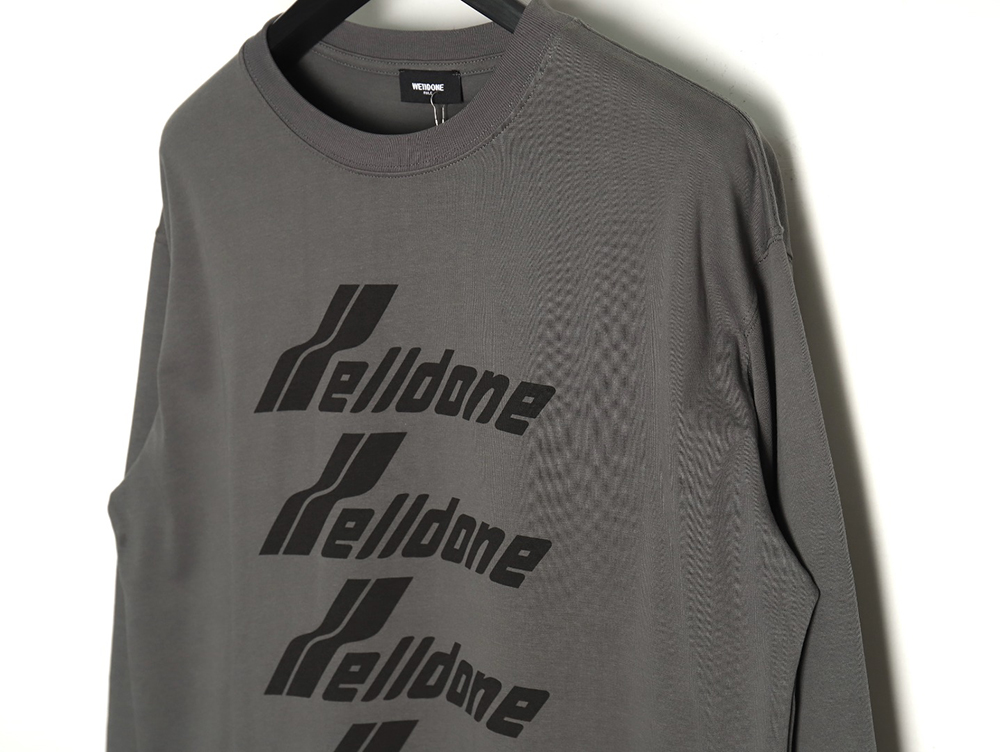 We11done five-line bullet screen font print long sleeve TSK1