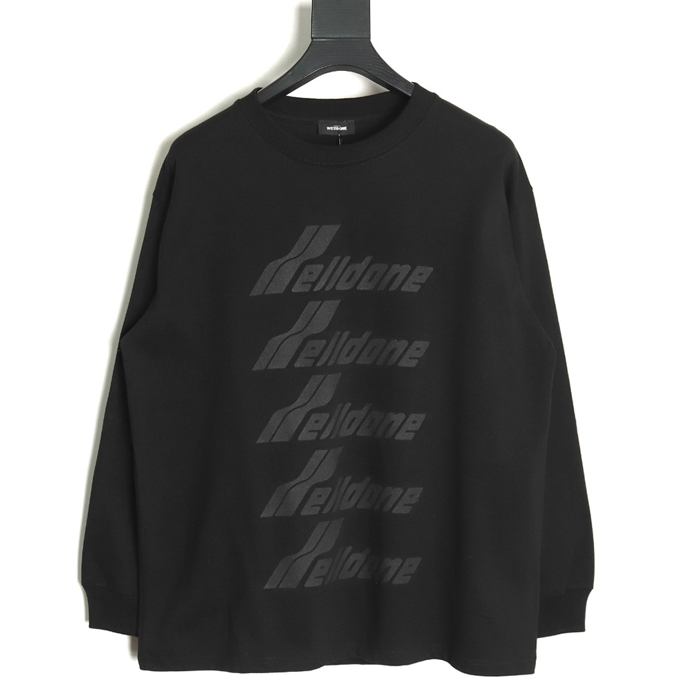 We11done five-line bullet screen font print long sleeve TSK2