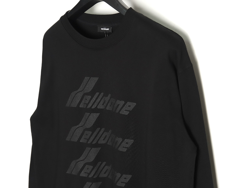 We11done five-line bullet screen font print long sleeve TSK2