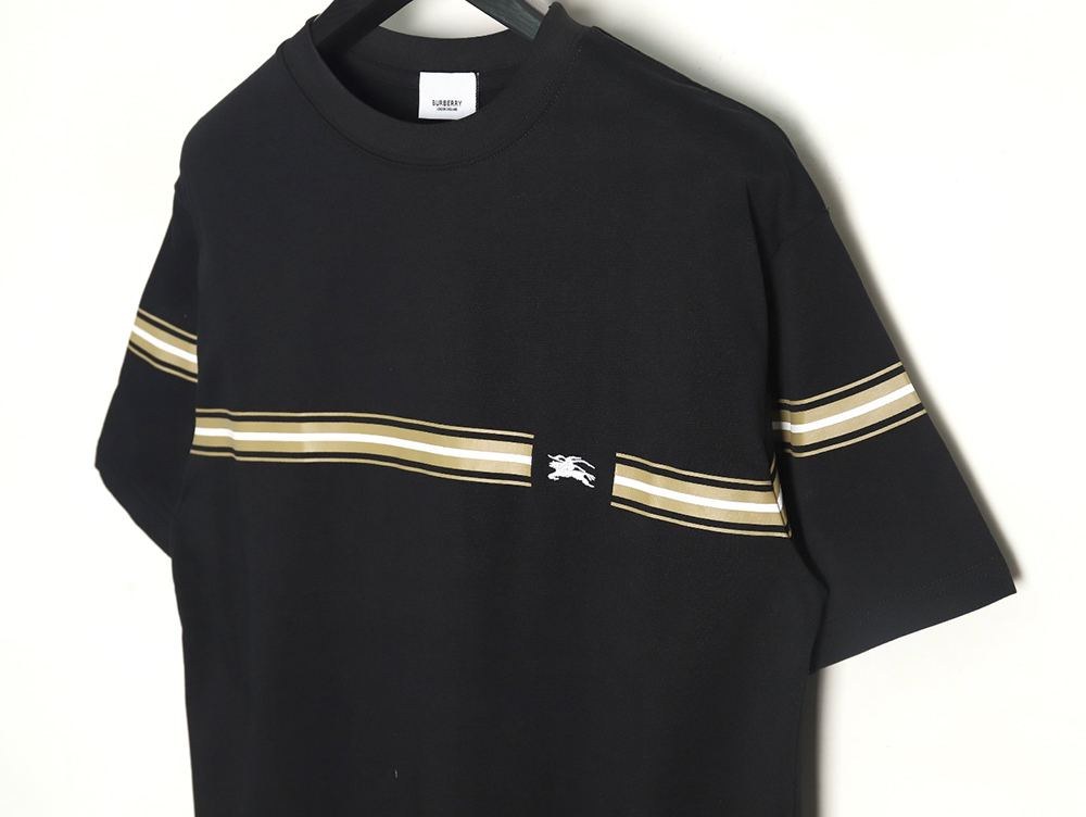 Burberry letter embroidered striped print horse logo T-shirt TSK1