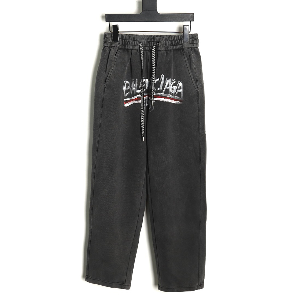 Balenciaga graffiti cola color washed casual trousers