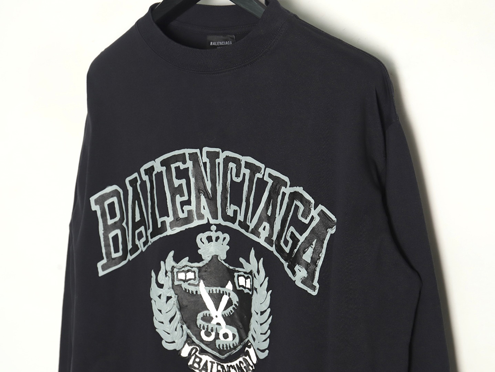 Balenciaga foam scissors crown washed distressed long sleeves