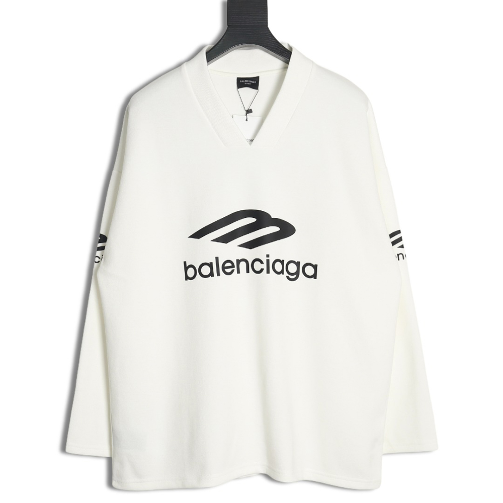 Balenciaga 3B printed V-neck long-sleeved ski T-shirt