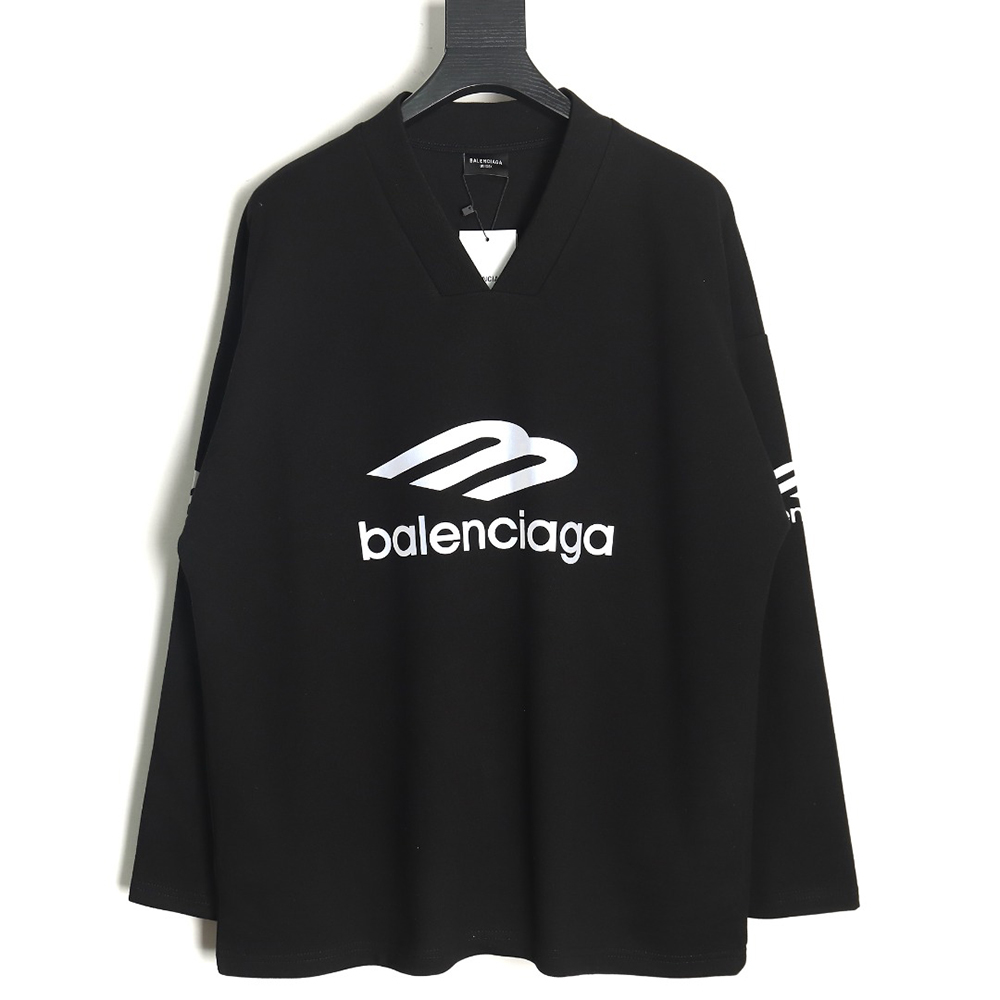 Balenciaga 3B printed V-neck long-sleeved ski T-shirt TSK2