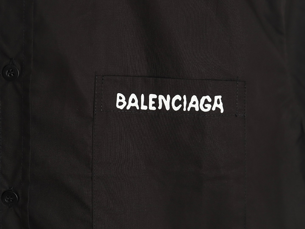 Balenciaga Shadow Incomplete Letters Print Long Sleeve Shirt