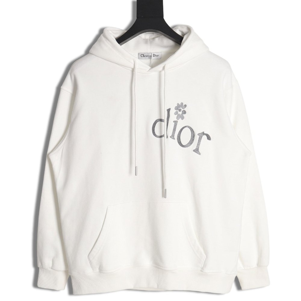 Dior floral embroidered hooded sweatshirt