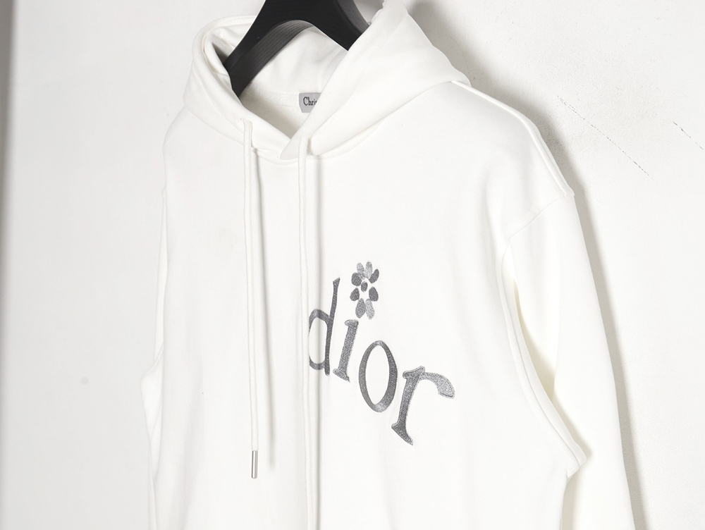 Dior floral embroidered hooded sweatshirt