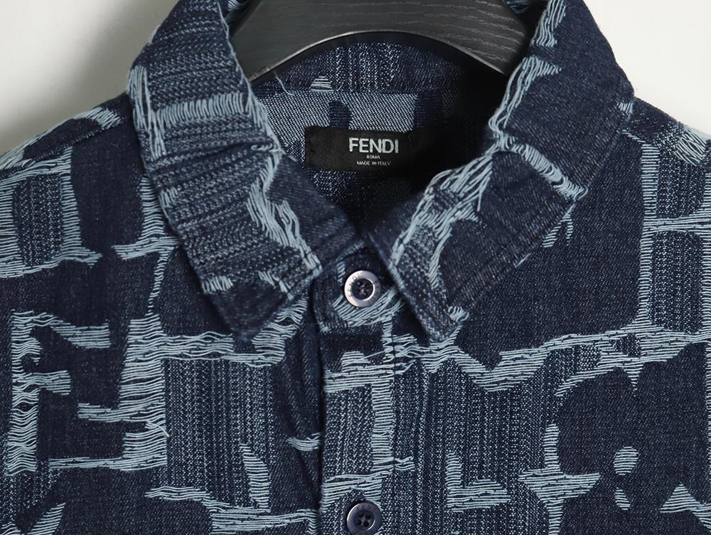 Fendi classic double F woven denim long-sleeved shirt jacket