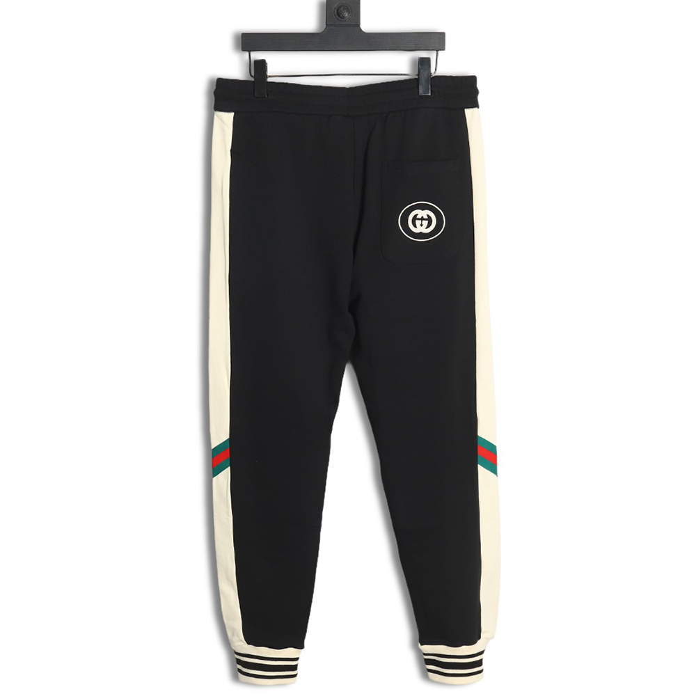 Gucci Double G embroidered striped color-block trousers