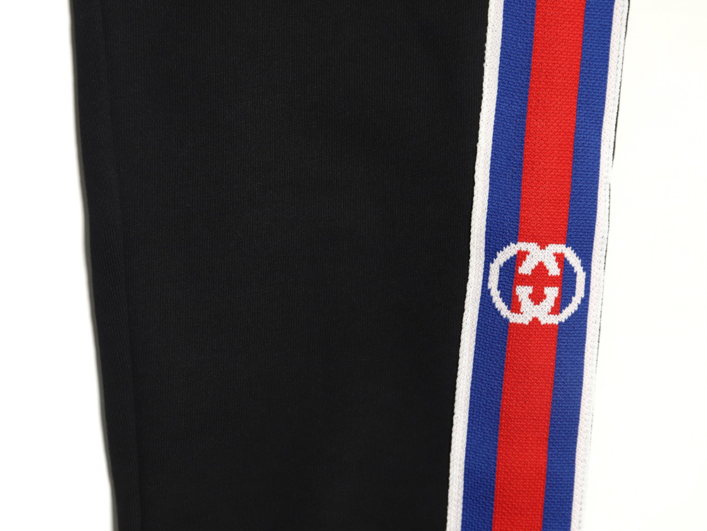 Gucci Double G tricolor striped web colorblock trousers