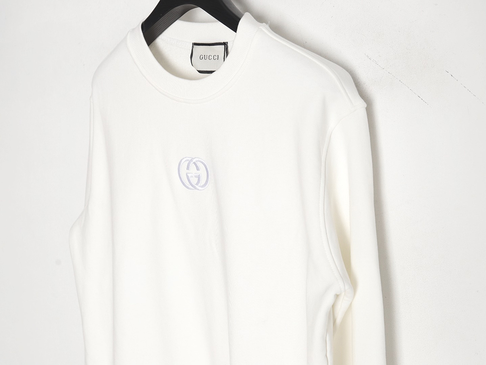 Gucci logo embroidered crew neck sweatshirt