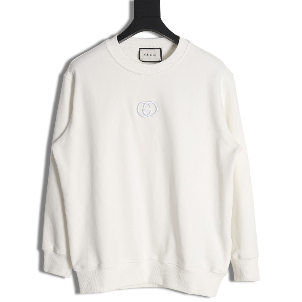 Gucci logo embroidered crew neck sweatshirt