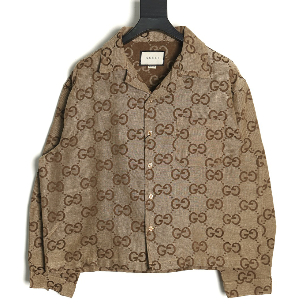 Gucci Double G small jacquard lapel long-sleeved shirt jacket