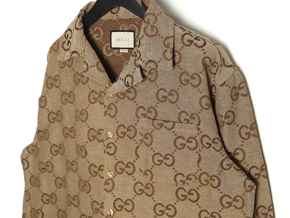 Gucci Double G small jacquard lapel long-sleeved shirt jacket