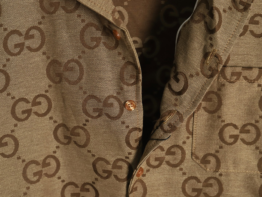 Gucci Double G small jacquard lapel long-sleeved shirt jacket