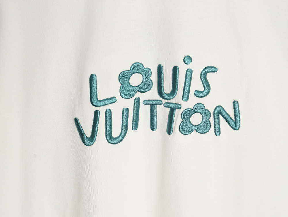 Louis Vuitton small blue flower logo embroidered letter long sleeve