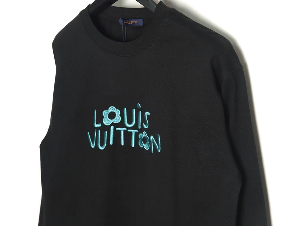 Louis Vuitton small blue flower logo embroidered letter long sleeve TSK1