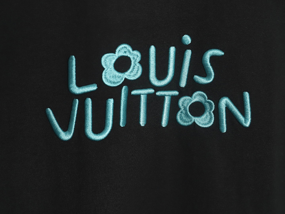 Louis Vuitton small blue flower logo embroidered letter long sleeve TSK1