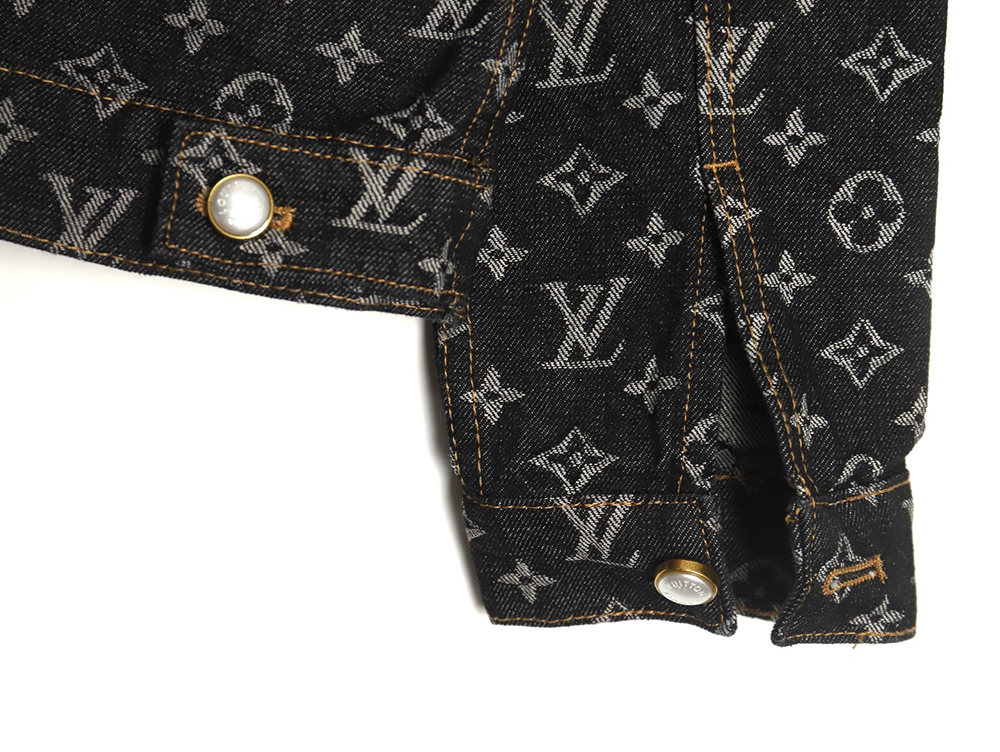 Louis Vuitton FA all-over printed peak collar denim jacket