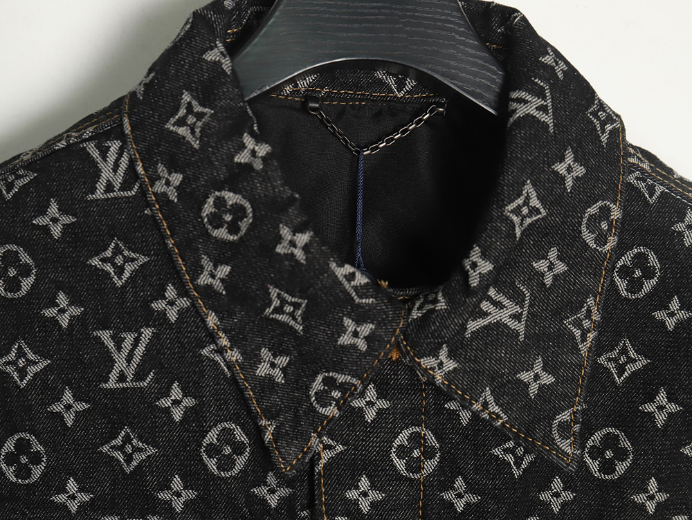 Louis Vuitton FA all-over printed peak collar denim jacket