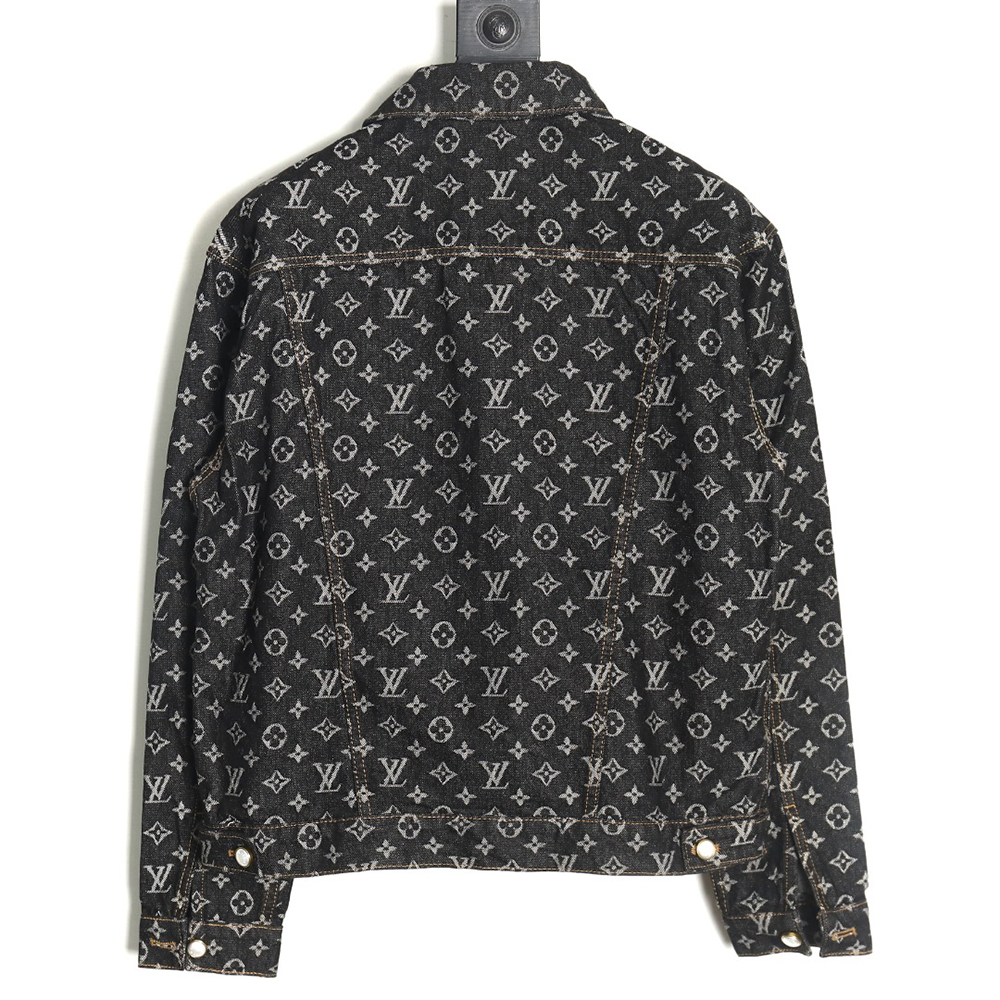 Louis Vuitton FA all-over printed peak collar denim jacket