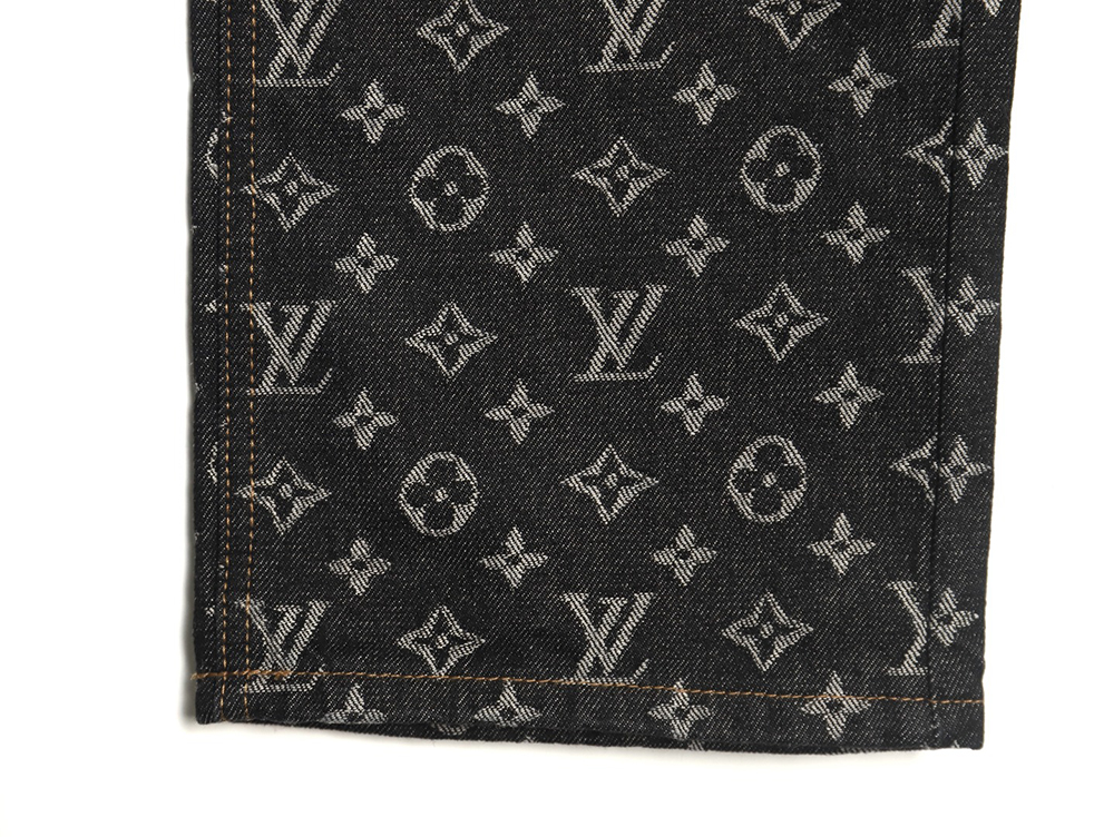 Louis Vuitton FA all over print point collar denim trousers