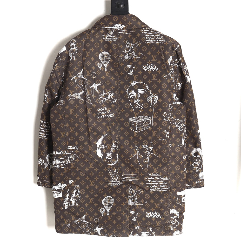 Louis Vuitton Double-sided monogram graffiti long trench coat