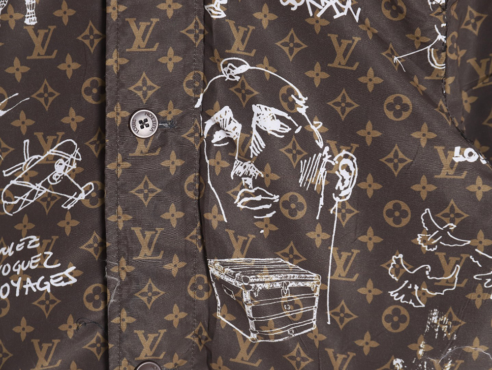 Louis Vuitton Double-sided monogram graffiti long trench coat