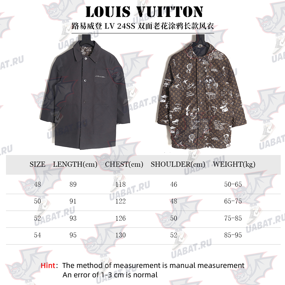 Louis Vuitton Double-sided monogram graffiti long trench coat