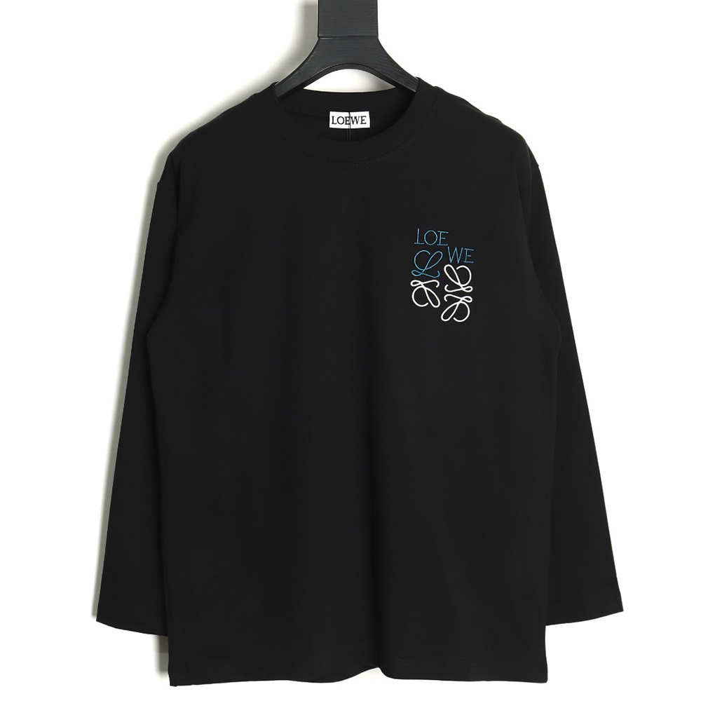 Loewe simple contrast logo embroidered long sleeve TSK1