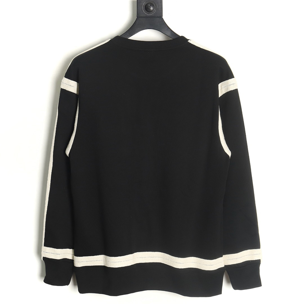 Loewe Colorblock Braided Ribbon Embroidered Crew Neck Sweatshirt