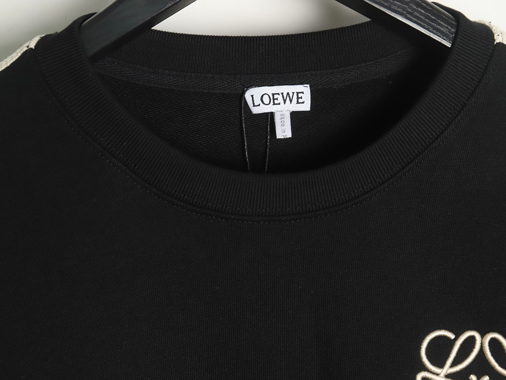 Loewe Colorblock Braided Ribbon Embroidered Crew Neck Sweatshirt