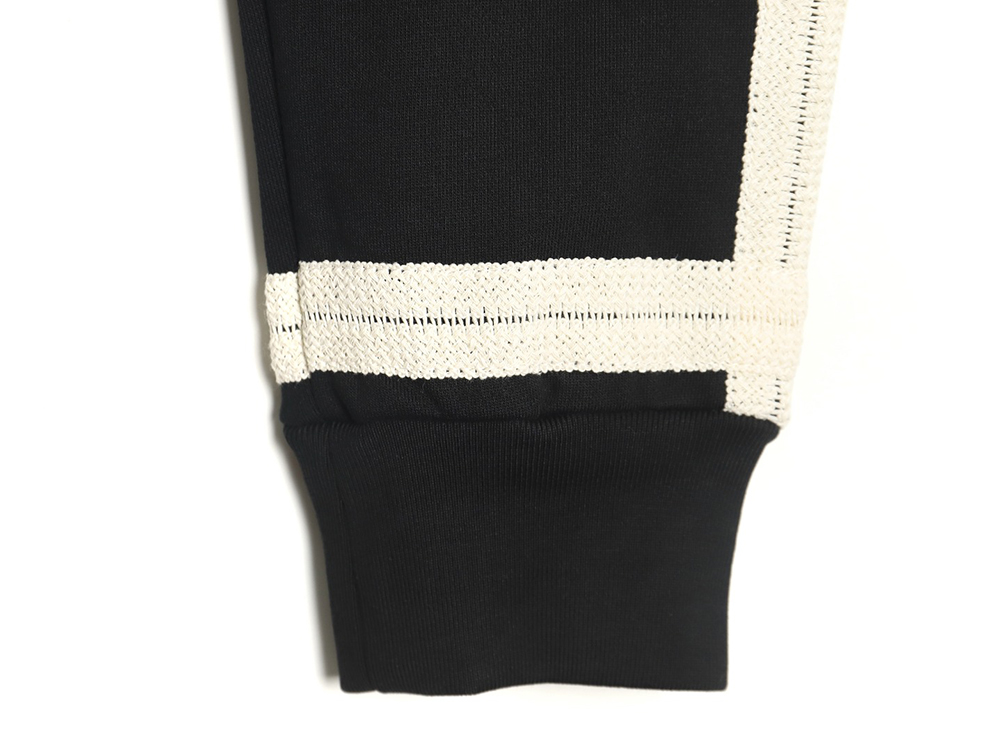 Loewe color-block braided ribbon embroidered crew neck trousers