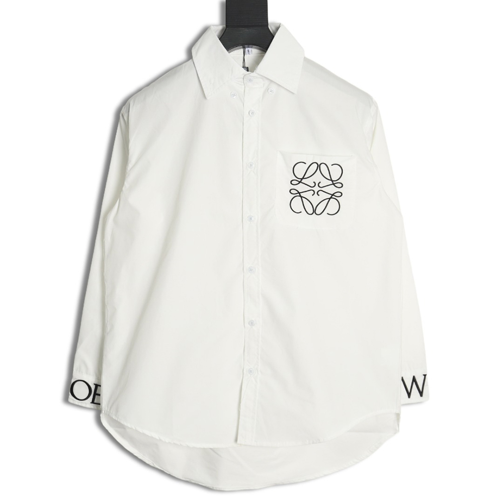 Loewe chest pocket cuffs embroidered logo lapel shirt