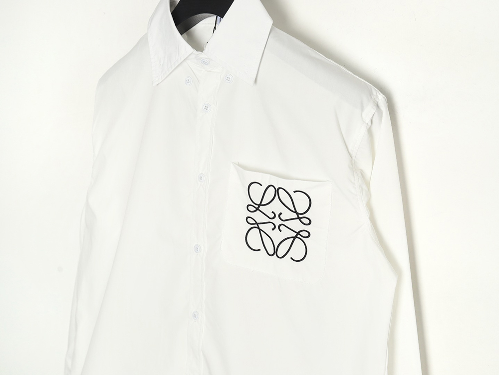 Loewe chest pocket cuffs embroidered logo lapel shirt